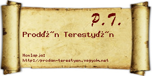 Prodán Terestyén névjegykártya